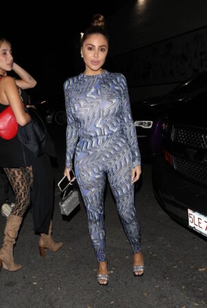 Larsa Pippen - Seen in a skintight blue outfit at the Delilah nightclub in West Hollywood