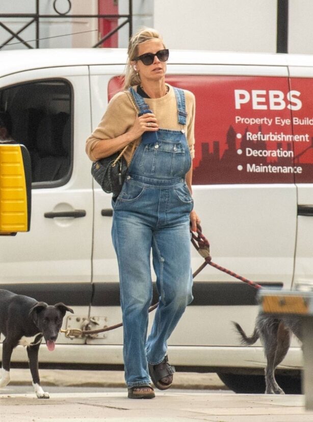 Laura Bailey - Takes her two dogs for a walk in London