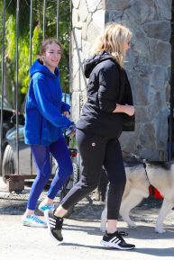 Laura Dern - Takes her daughter and dogs for a walk in LA