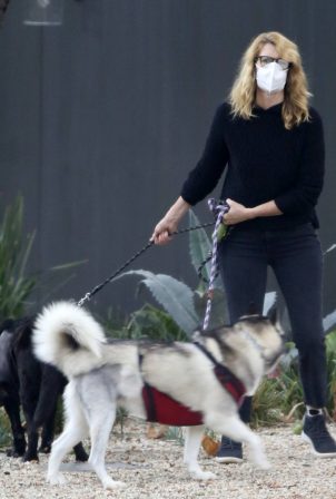 Laura Dern - Takes her dogs for a walk in Los Angeles