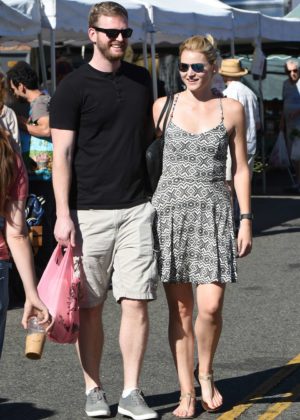Laura Harman with her boyfriend at Farmers Market in LA