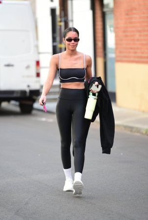 Laura Harrier - Seen after her workout at Tracy Anderson Method Studio gym