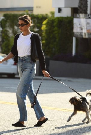 Laura Harrier - Seen during an outing with her dog in West Hollywood