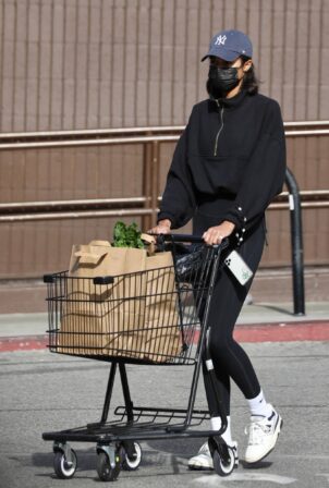 Laura Harrier - Shopping candids at Lassens Natural Food and Vitamins in Los Angeles
