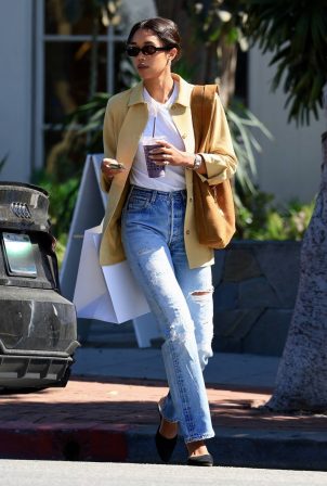 Laura Harrier - Steps out on Melrose Place in Los Angeles