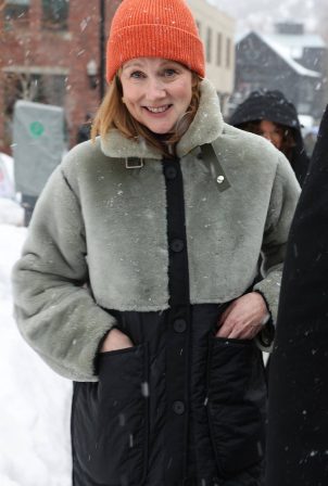 Laura Linney - Spotted rushing through the streets of Park City to get out of the snow