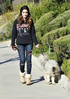 Laura Marano - Walking her dog in Los Angeles