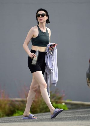 Laura Prepon in Shorts - Leaving pilates class in LA