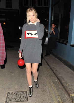 Laura Whitmore in Mini Dress at the Groucho Club in London