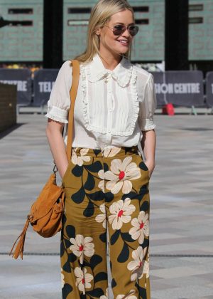 Laura Whitmore in Floral Pants at ITV Studios in London