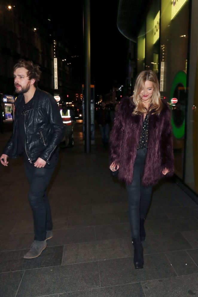 Laura Whitmore - Leaving Davina McCall's birthday Party in London