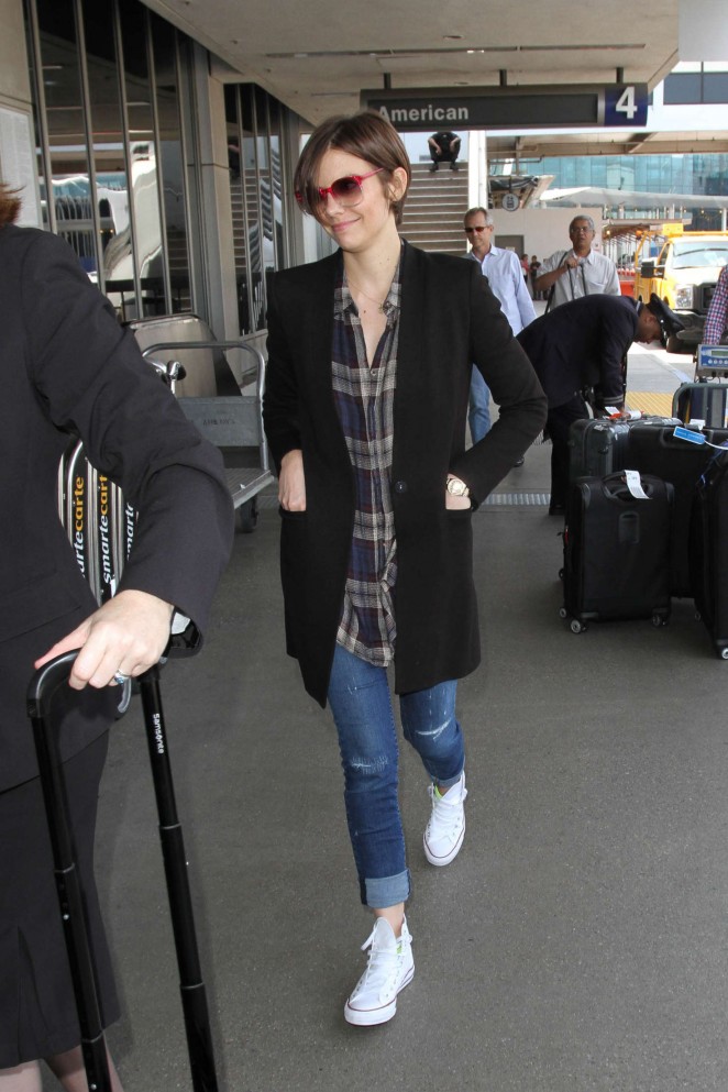 Lauren Cohan at LAX Airport in Los Angeles