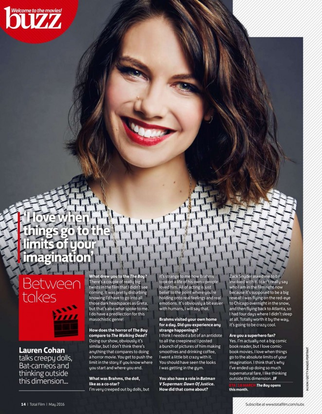 Lauren Cohan - Total Film Magazine (May 2016)