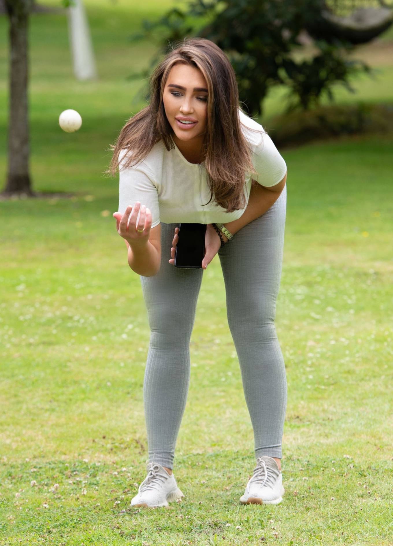 Lauren Goodger 2020 : Lauren Goodger – Pictured while playing with a Dachshund in a park in Essex -12