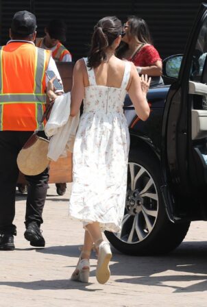Lauren Silverman - In a dress arrives at Nobu in Malibu.