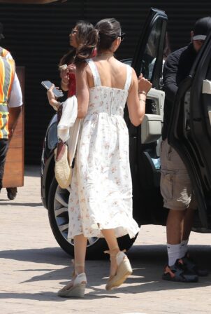 Lauren Silverman - In a dress arrives at Nobu in Malibu.