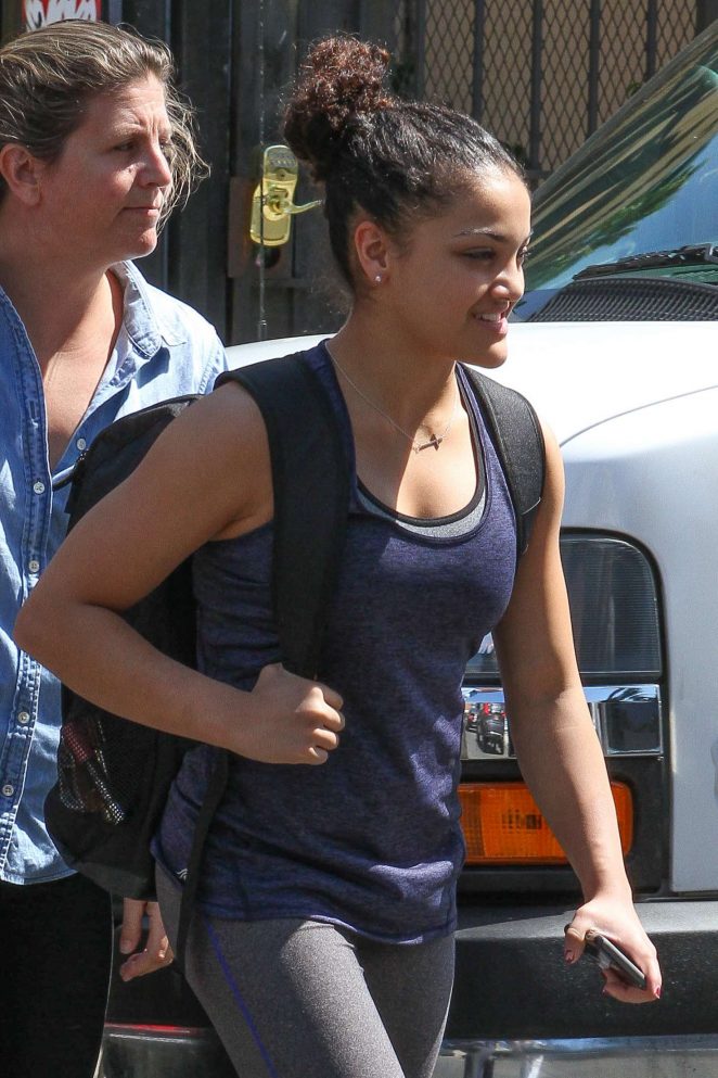 Laurie Hernandez - Arriving to DWTS Practice in Los Angeles