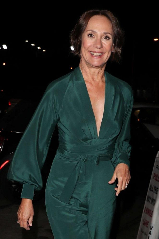 Laurie Metcalf in Green Dress at Craig's in West Hollywood