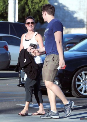Lea Michele and Jonathan Groff Out in Los Angeles