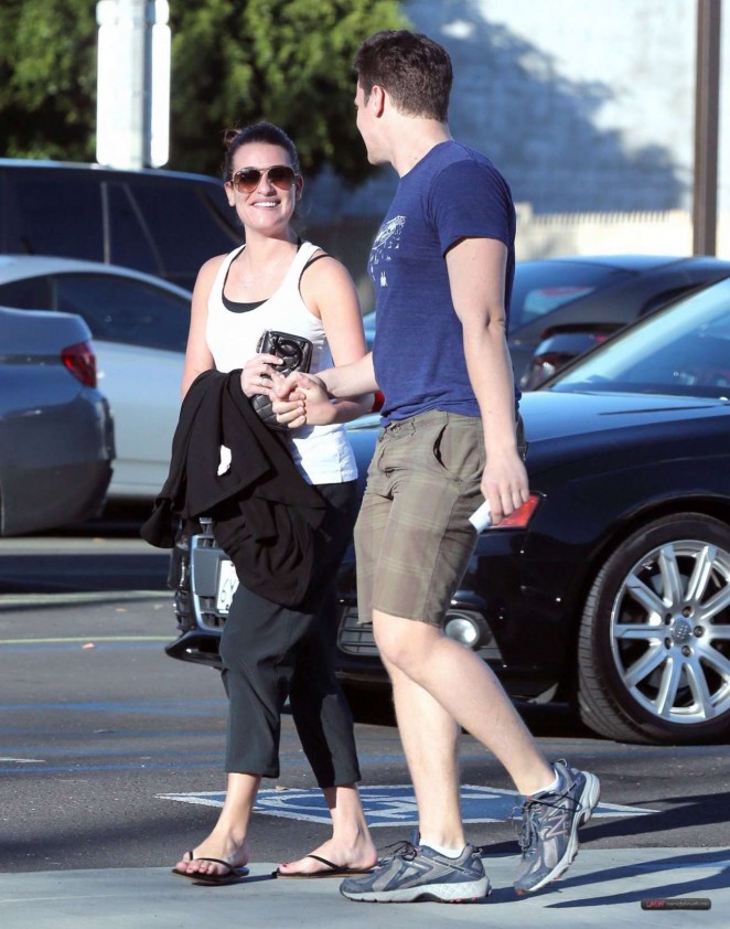 Lea Michele and Jonathan Groff Out in Los Angeles