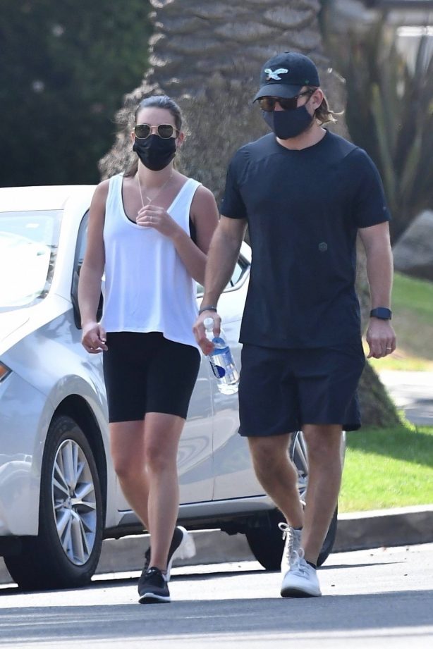 Lea Michele and Zandy Reich - Out for power walk