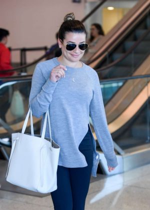 Lea Michele - Arrives at LAX Airport in Los Angeles