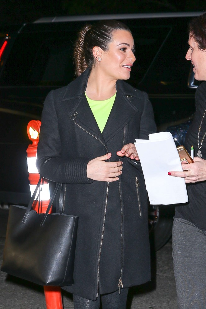 Lea Michele Arriving at the SoulCycle x Target Launch Event in New York City