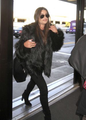 Lea Michele at LAX Airport in Los Angeles