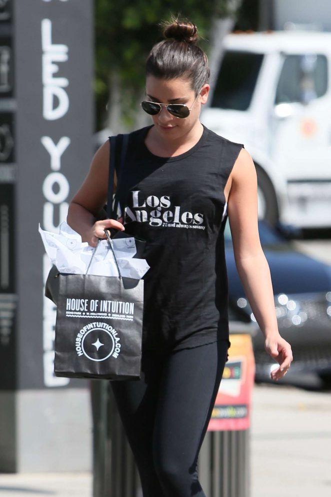 Lea Michele - Buying a Candle at House of Intuition in Los Angeles