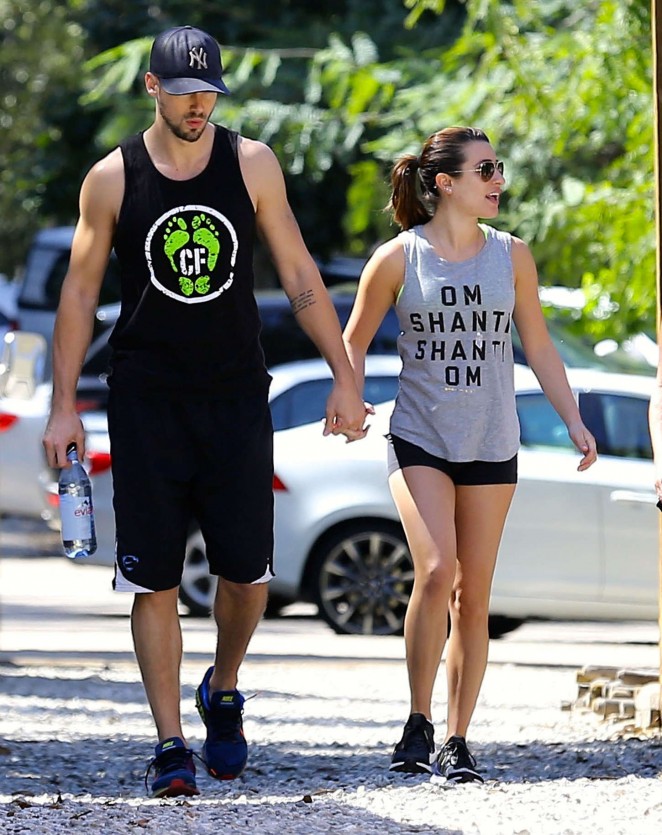 Lea Michele with Boyfriend Goes for a hike in LA