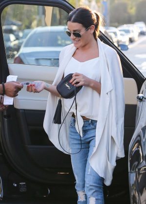 Lea Michele - Headed to Gracias Madre restaurant in West Hollywood