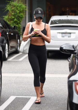 Lea Michele - Heading to the SoulCycle in LA