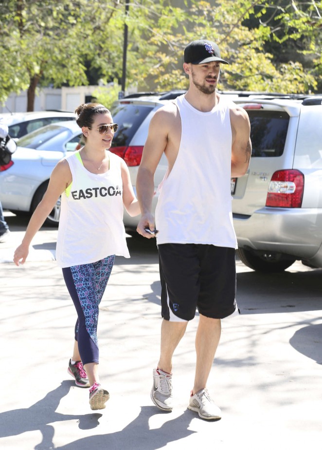 Lea Michele with boyfriend Hiking at TreePeople in Beverly Hills