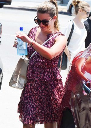 Lea Michele in Floral Dress out in West Hollywood