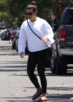 Lea Michele in Leggings Out in Brentwood