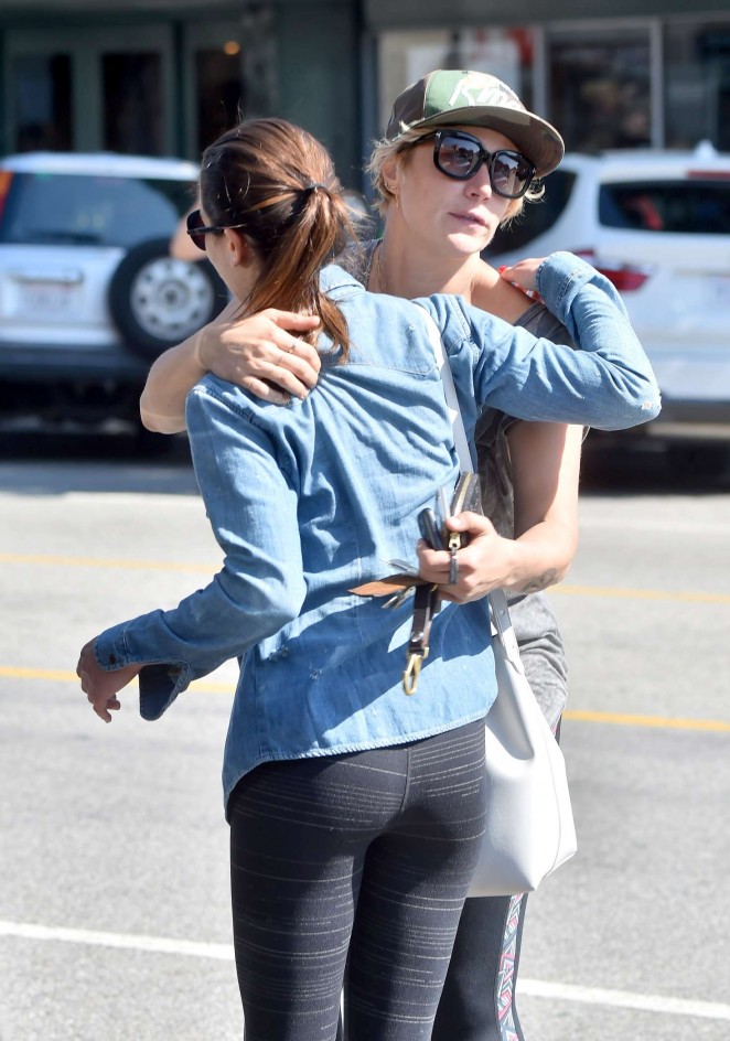 Lea Michele in Leggings out in Los Angeles