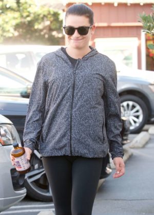 Lea Michele in Tights - Out in Brentwood