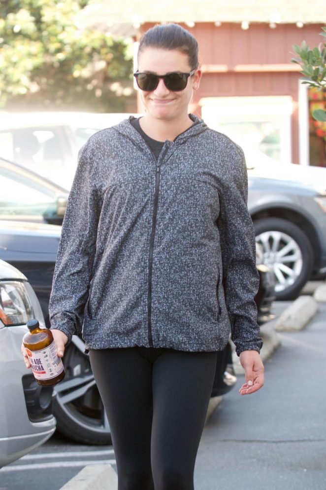 Lea Michele in Tights - Out in Brentwood