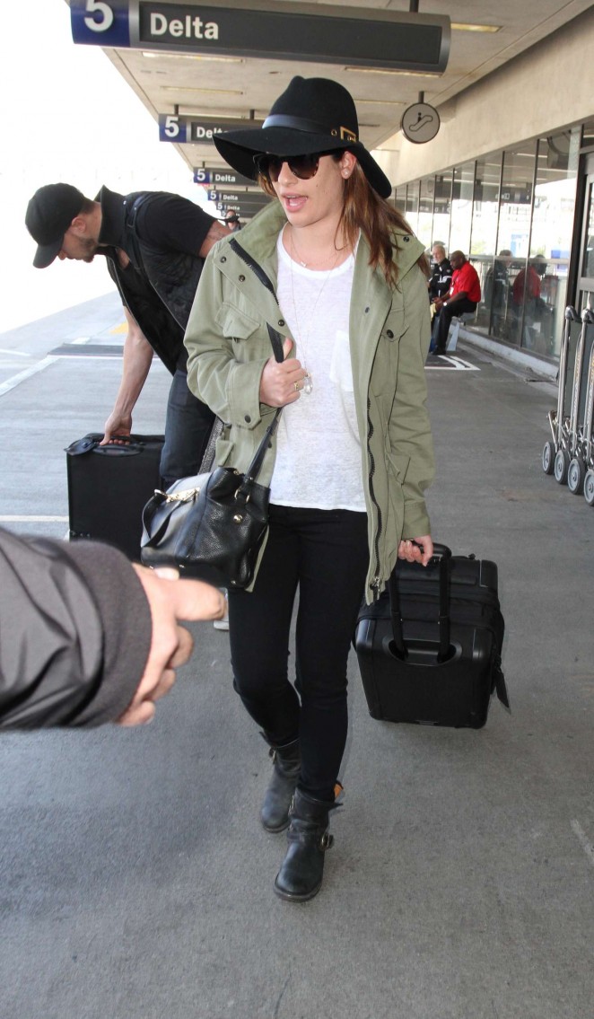 Lea Michele - LAX airport in LA