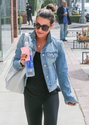 Lea Michele - Leaves Nine Zero One hair salon in West Hollywood