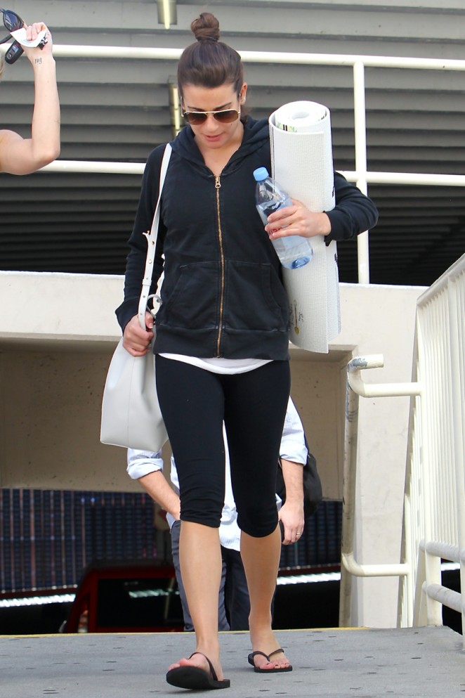 Lea Michele - Leaving a yoga class in Hollywood