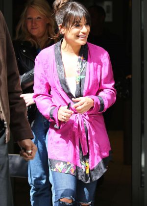 Lea Michele Leaving BBC Radio 2 studios in London