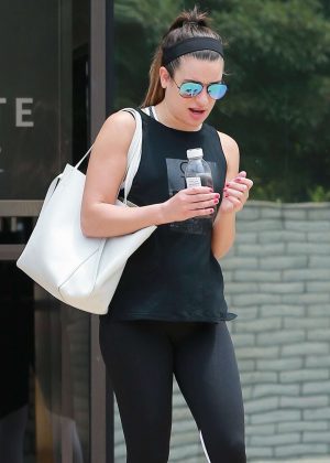 Lea Michele Leaving the gym in Santa Monica