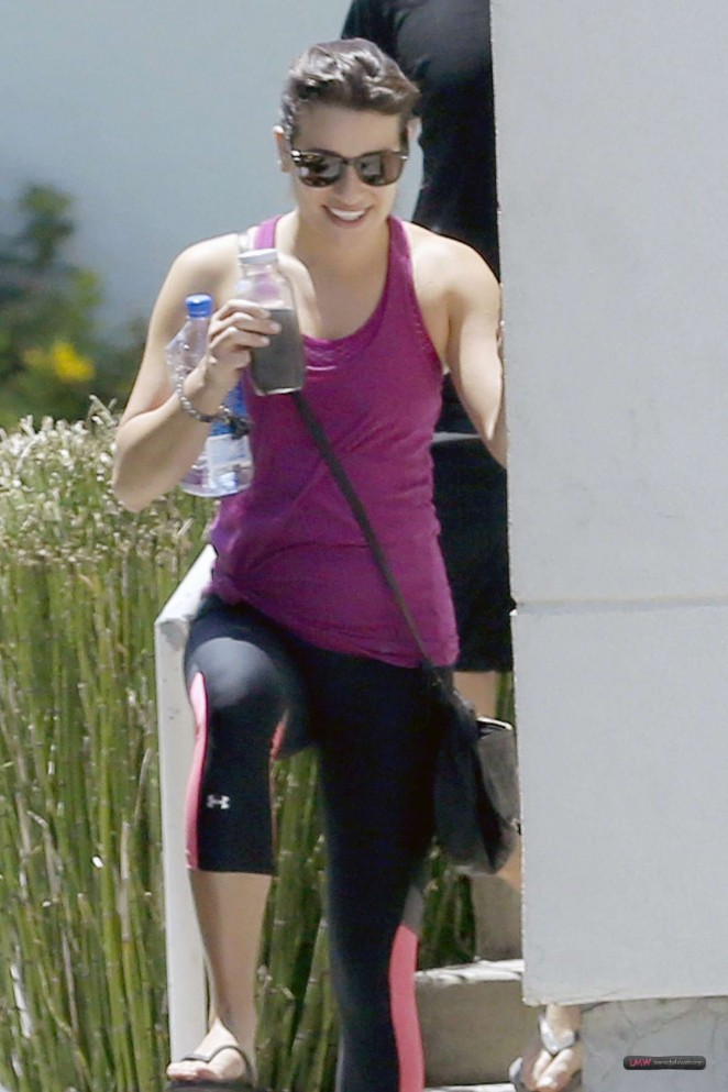 Lea Michele in Leggings Leaving Workout in NOLA