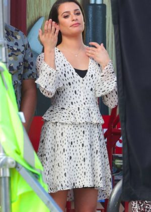 Lea Michele on the set of 'The Mayor' in LA