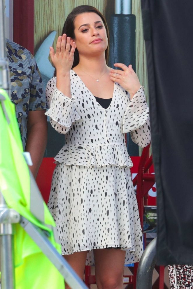 Lea Michele on the set of 'The Mayor' in LA