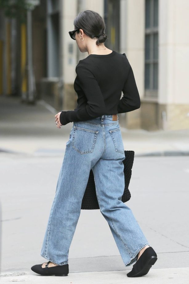 Lea Michele - Pictured in her jeans a black top and loafers in New York