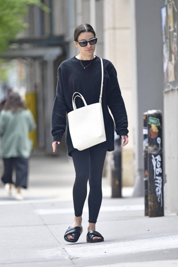 Lea Michele - Seen at a hair salon in Tribeca New York