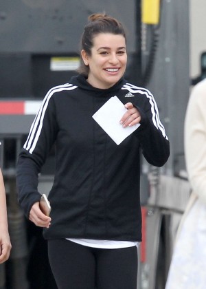 Lea Michele - Set of ‘Scream Queens’ in New Orleans