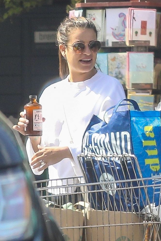 Lea Michele -  Shopping at Whole Foods in Los Angeles